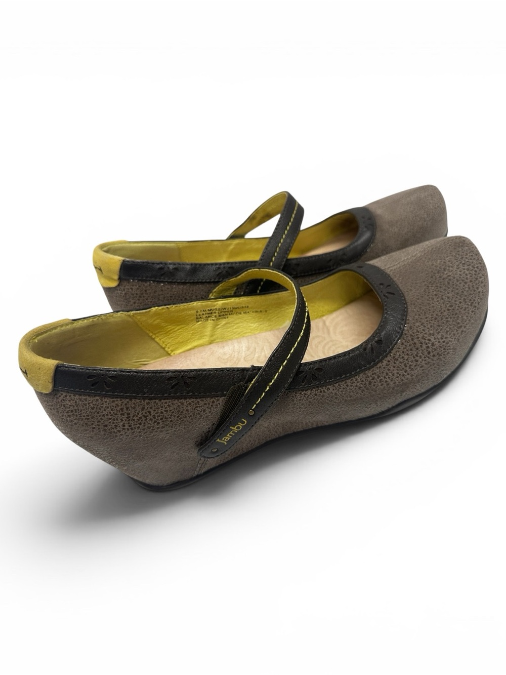 Jambu Muse Mary Jane Wedge Shoes Brown Leather Comfort Women’s Size 9.5